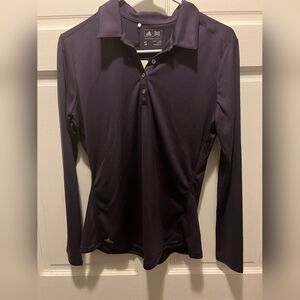 NWT Adidas Purple McConnell Golf Long Sleeve Polo (S)